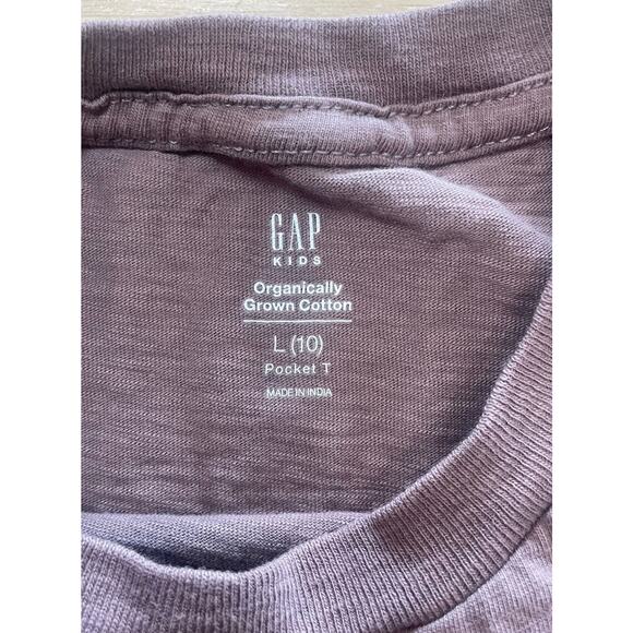 GAP Kids Large Organic Cotton Pocket T Shirt Dusty Purple Mauve Short Sleeve L - Picture 3 of 7